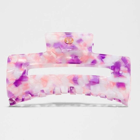 NWT Lululemon Extra Large Claw Hair Clip - Camellia Pink / Light Ivory / Blue Ho - Picture 1 of 5